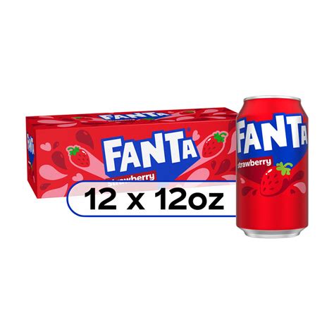 Buy Fanta Strawberry Soda Soft Drink Fridge Pack, 12 fl oz Cans, 12 ...
