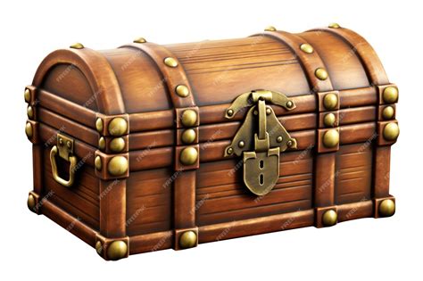 Premium Photo | A wooden chest with gold accents