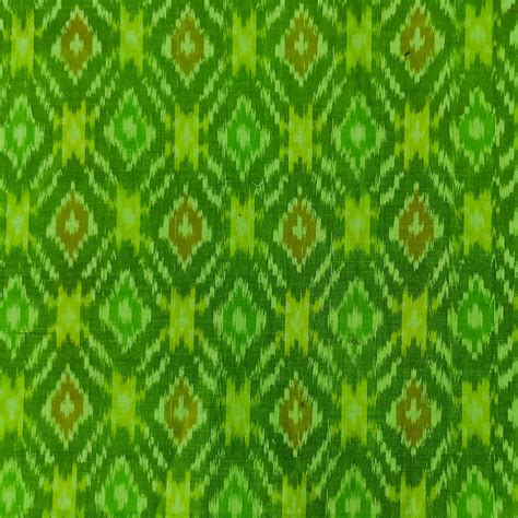 Silk Secco Pochampally Ikkat Green Intricate Comb Weave Handwoven Fabr ...