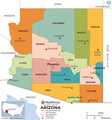 Mapa De California, Arizona Arizona Maps & Facts World Atlas