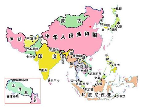 亚洲地图 的图像结果