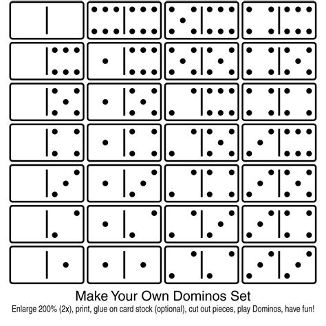 Large Printable Dominoes