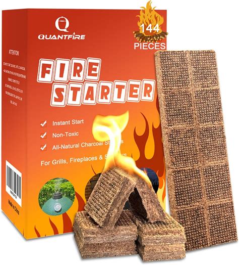 Amazon.com : Quantfire Fire Starter-Pack of 144 Charcoal Fire Starters ...