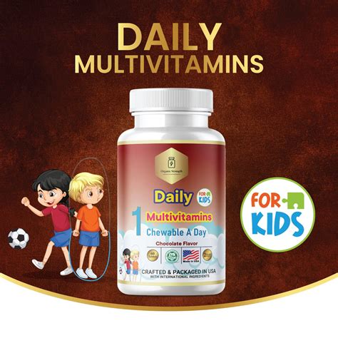 Buy Organic Strength Kids 1 Chewable A Day Halal Multivitamins for Age ...