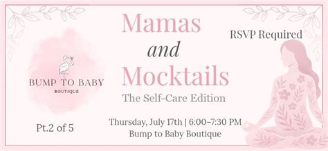 Mamas & Mocktails: The Self-Care Edition – Part 2, Bump to Baby ...