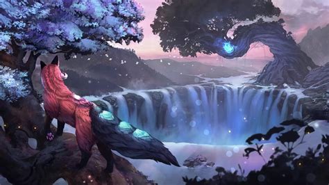 Fox In The Forest Fantasy Live Wallpaper - WallpaperWaifu