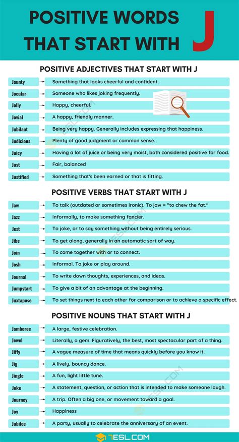 The Ultimate List of Positive Words Starting With J (With Meanings) • 7ESL