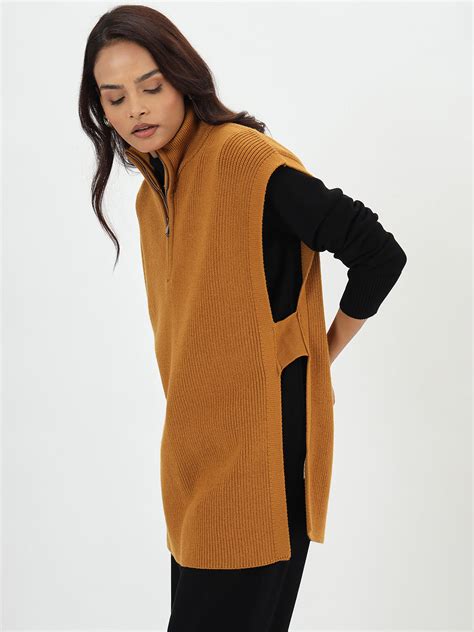 Honey Half Zipper Sweater Vest