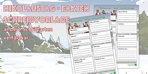 Nikolaustag - Fakten Schreibvorlage