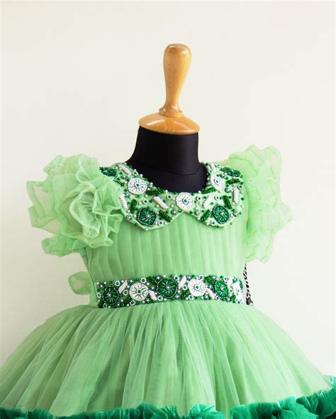 Green party frock for baby girls- stannwells kids – Stanwells Kids