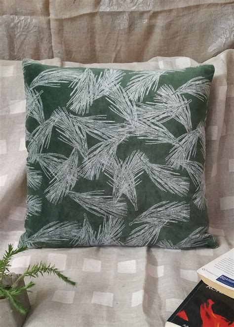 Get Green White Leaf Velvet Cushion Cover - (16x16 inches)(1Pc) at ...