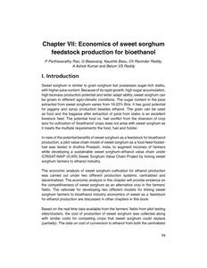 Economics of sweet sorghum feedstock production for bioethanol - OAR ...