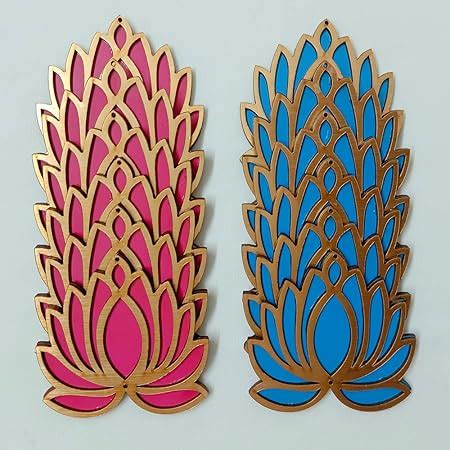 Buy TreasureBox Set of 18 Wooden Golden Lotus - Rose Pink (9) Ocean ...