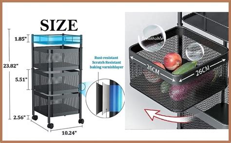 Craftbin Metal Multi-Purpose Kitchen Storage Organizer Rack,Kitchen ...