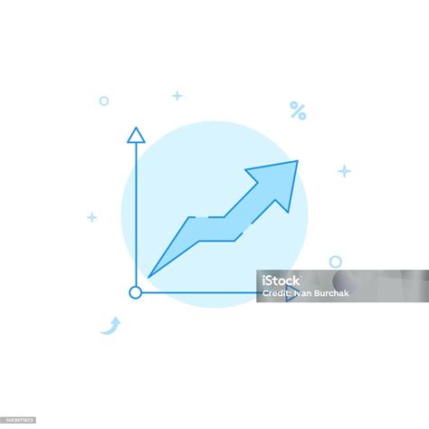 Graph Up Abscissa And Ordinate Axes Flat Vector Icon Filled Line Style ...