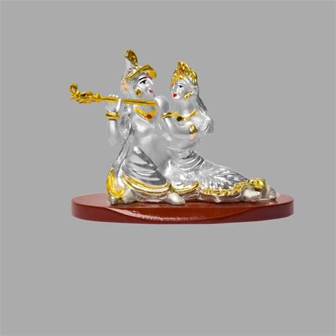 DIVINITI Radha Krishna Statue Car Dashboard | 999 Silver Plated ...