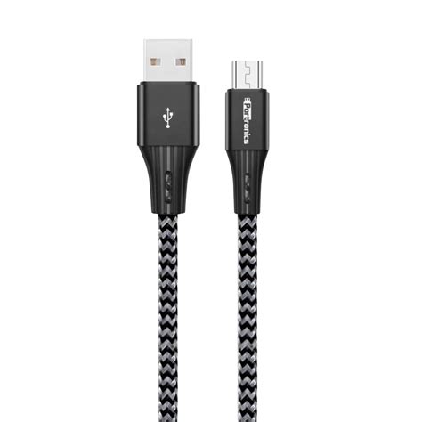 Portronics Konnect A 3A Fast Charging Nylon Braided Micro USB Cable for ...