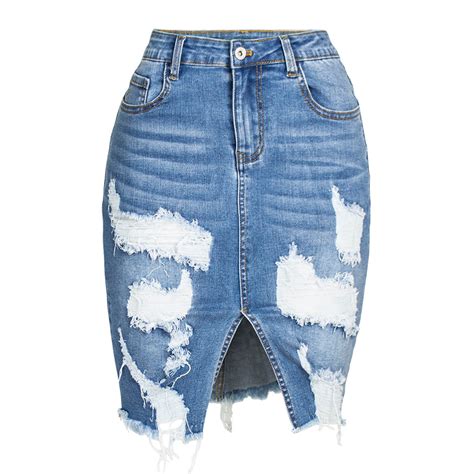 Athletic Skirts Women Women's Stretchy High Waist Denim Skirt Butt ...
