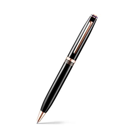 Buy Lapis Bard Contemporary Ballpoint Pen - Black With Rose Gold Trims ...