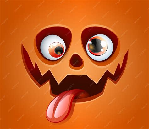 Premium Vector | Cute funny cartoon halloween pumpkin scary face with ...