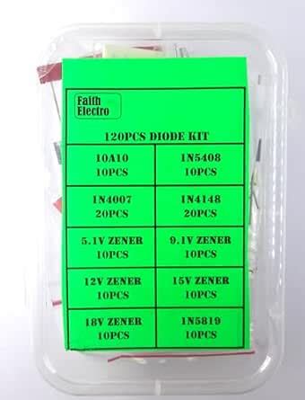 Faith Electro Diode Kit Box - 120 pcs 10 Types - Includes Rectifier ...