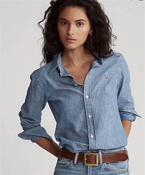 Pin by Karen Baxter on Classic Prep | Chambray shirt, Womens shirts ...