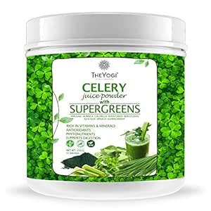 The Yogi Celery Juice Powder with Supergreens and Daily Superfoods -250 ...