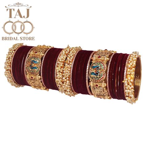 Rajwadi Bangle Set in Best Peacock and Radha Krishana Design – Taj ...