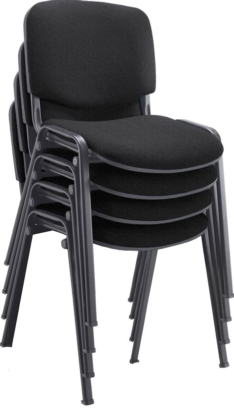 Box of Four Dams Taurus Black Frame Stacking Chairs - Office Furniture ...