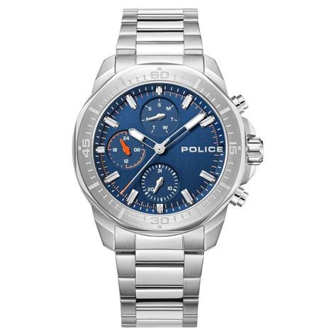 Buy Online Police Quartz Multifunction Blue Dial Silver Stainless Steel ...
