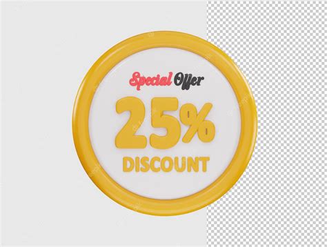 Premium PSD | 25 percent discount special offer icon 3d rendering ...