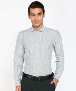 PETER ENGLAND Men Striped Formal Green Shirt - Buy PETER ENGLAND Men ...