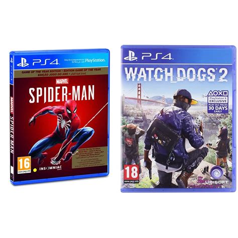 Buy Sony Marvel's Spider-Man G.O.T.Y Ps4+Watch Dogs 2 (PS4) Gaming ...