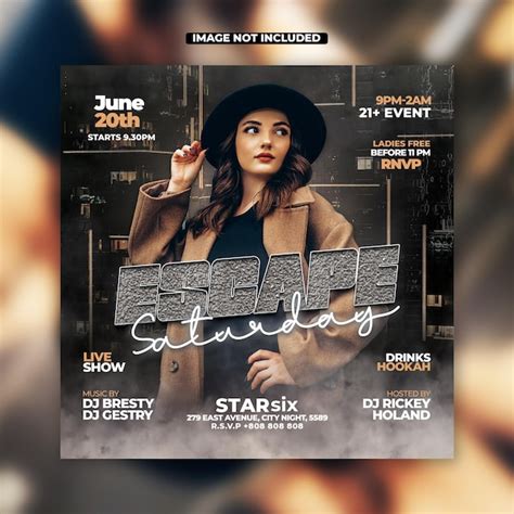 Psd night club event party dj flyer template | Premium PSD