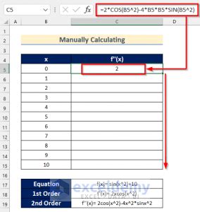 Derivative Function in Excel 的图像结果