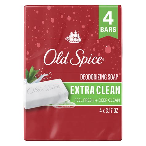 Old Spice Bar Soap for Men, Extra Clean, 3.17 oz, 4 Bars (3.17 oz ...