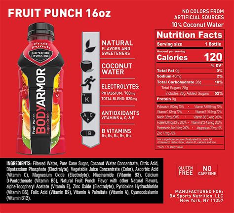 BODY ARMOR Sport Drink Fruit Punch, 16 Oz. 12 Pack ($1.83 / Bottle)