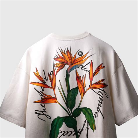 White Bird Of Paradise T-Shirt - White Premium T-Shirt, Rib Neck, 100% ...