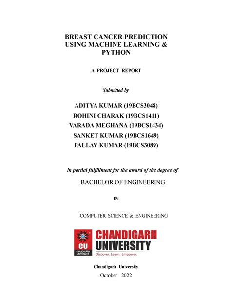 SEM 7 PRJ - report on breast cancer - BREAST CANCER PREDICTION USING ...