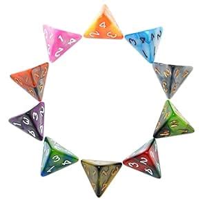 SmartDealsPro 10-Pack D4 D6 D8 D10 D12 Multi Colored Polyhedral Dice ...
