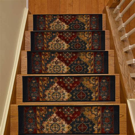 Purhome Stair Carpet Hotel Quality Black Bakhtiari Design Stair Tread ...