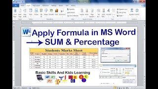 Adding Formulas Word 的图像结果