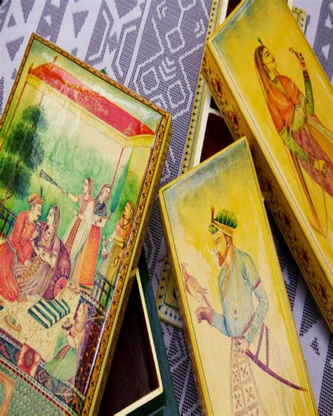 Buy Beautiful Gemstone Painted Wooden Paper Mache Box Online