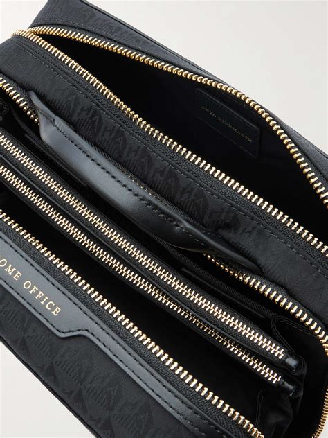 ANYA HINDMARCH Home Office leather-trimmed jacquard case | NET-A-PORTER