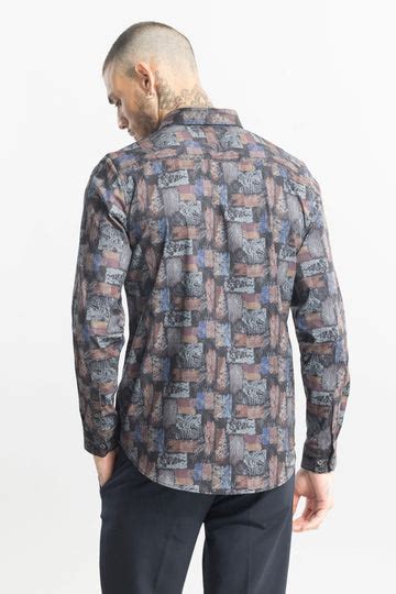 Buy Men's Profuso Multi Design Black Shirt Online | SNITCH