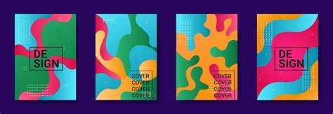 Fluid cover collection template design | Premium Vector