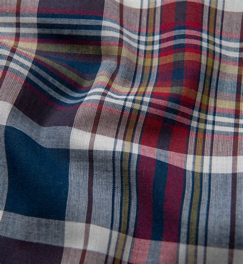 Navy and Red Indian Madras Shirts by Proper Cloth