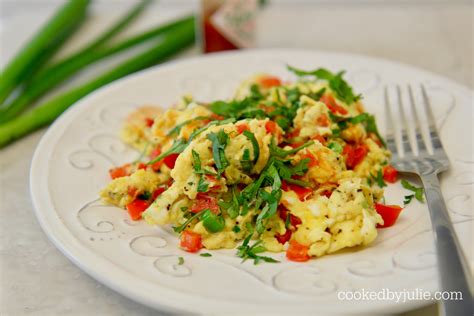 Scrambled Eggs with Peppers and Onions - Cooked by Julie