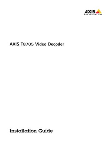 Image result for Axis Decoder T8705 DefaultPassword