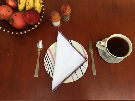 Buy BOWERBIRD INTERIOS NAP002 Cotton White Table Napkin (Set of 4 Pcs ...